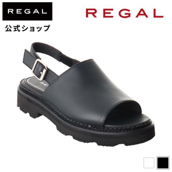 公式 REGAL F81Q 甲深サンダル ブラック サンダル レディース リーガル