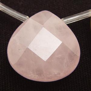 ローズクオーツ（紅水晶）・平しずく16mm・1個【天然石ビーズ】｜regalo-gemstone