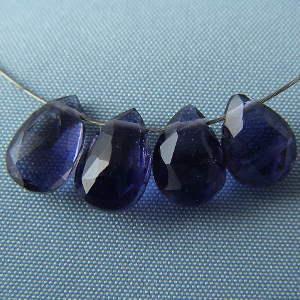 アイオライト(菫青石)・フラットドロップ7mm・1個【天然石ビーズ】｜regalo-gemstone