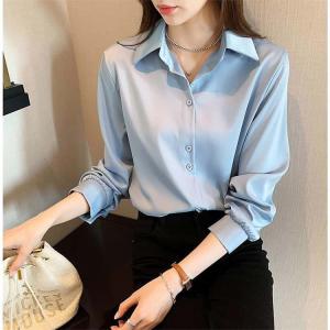 白 シャツ フォーマル 長袖 とろみ 事務服 ...の詳細画像3