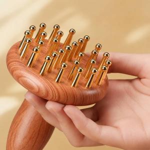 マッサージコーム 天然木 グアシャ 首筋 セル...の詳細画像1