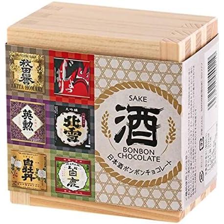 カルディ KALDI 日本酒ボンボン チョコレート（檜升入り） 6個入り 和酒 酒 チョコ バレンタ...