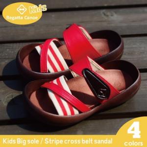 【完売】 カヌー サンダル キッズ ストライプクロスベルトサンダル