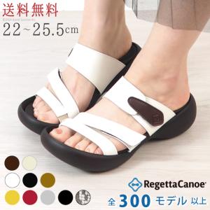 リゲッタ カヌー サンダル レディース 歩きやすい 厚底 ヒール 疲れない 履きやすい おしゃれ エッグヒール ベルクロサンダル 幅広 ミュール つっかけ