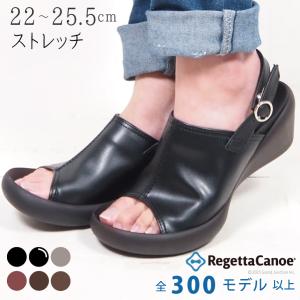 リゲッタ カヌー レディース サンダル ウェッジヒール 履きやすい ストレッチ カバーサンダル ストラップ