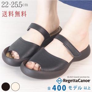 リゲッタ カヌー レディース サンダル 厚底 フラット つっかけ ベルト ベルクロ 偏平足 履きやすい sandal｜regettacanoe-gj