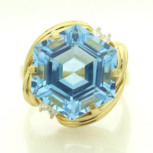 ブルートパーズ8.61ct ゴールドリング｜reggina