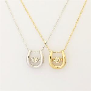 K10WG ダンシング ダイヤ 0.05ct ネックレス ドロップ 雫 ホワイト