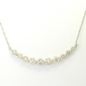 スマイルペンダント　ダイヤモンド プラチナネックレス ダイヤモンド合計1.00ct　PT900｜reggina