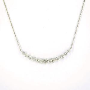 スマイルペンダント ダイヤモンド2.00ct ホワイトゴールドネックレス K18WG｜reggina