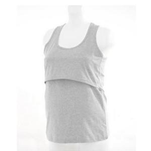授乳服 授乳タンクトップ&授乳口付きインナー タンクトップ２枚組(グレー・ブラック）