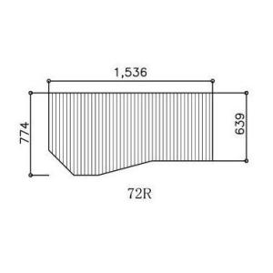 お風呂のふた トクラス (旧ヤマハ) 72R 【品番】 GFFMADW1XX 巻きフタ ヤマハシステムバス用 風呂ふた 巻きふた 【寸法】 長さ1536mm × 幅774mm