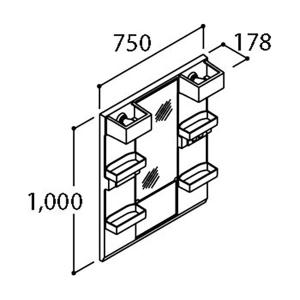 LIXIL 洗面化粧台 PVシリーズ 間口750mm ミラーキャビネット（1面鏡）【メーカー直送品】｜rehomestore