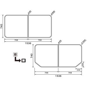 パナソニック Panasonic(松下電工 ナショナル) 風呂ふた(ふろふた フロフタ) 組みふた RLA74KF91 740×1536mm  (新品番GTD74KN91で発送)