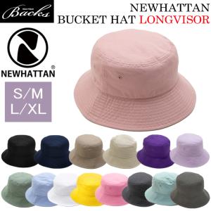 ツバ長モデル バケットハット 帽子 NEWHATTAN ニューハッタン ツバ広 バケット ハット メンズ レディースS/M L/XL｜BACKS