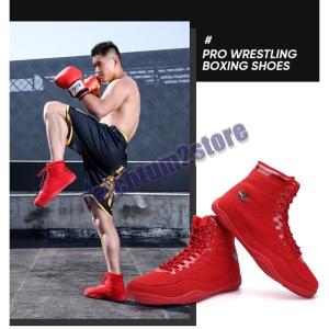 ボクシングシューズ　リングシューズ ハイカット レスリングシューズ トレーニング 軽量 靴底が薄い 格闘技 スニーカー ジム