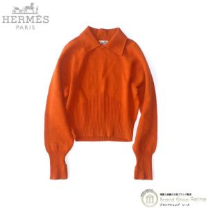 エルメス （HERMES） ウール ニット ショート ヴィンテージ セーター ラグランスリーブ Mサイズ オレンジ（中古）｜reine-web