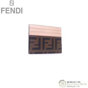 フェンディ （FENDI） FF ロゴ ビジネス カードケース 名刺入れ 8M0445 ピンク×ブラウン（新品）｜reine-web