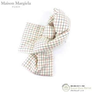 メゾン マルジェラ （Maison Margiela） チェック柄 ウール マフラー SI0TE0001 クリーム系（新品）｜reine-web