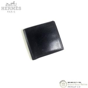 エルメス （HERMES） 二つ折り 財布 札入れ ブラック F刻 ヴィンテージ メンズ（中古）｜reine-web