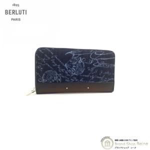 ベルルッティ （Berluti） デニム＆レザー ITAUBA ロングジップ ウォレット ラウンドファスナー 長財布（未使用品）中古｜reine-web