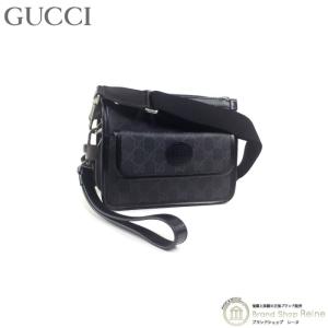 グッチ （GUCCI） GG スプリーム インターロッキングG メッセンジャー 2way クラッチ ショルダー バッグ メンズ 674164 ブラック（新品）｜reine-web