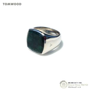 トムウッド （TOM WOOD） クッション リング Cushion Ring グリーンマーブル シルバー 925 指輪 #56 16号 R74HQGMB01S925 メンズ（新品）｜reine-web