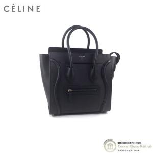 セリーヌ （CELINE） ラゲージ マイクロショッパー ハンド トート バッグ 16779 ブラック 旧ロゴ（未使用品）中古｜reine-web