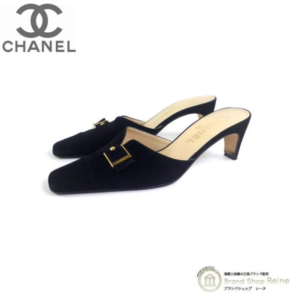 シャネル （CHANEL） スエード ミュール ココマーク  シューズ 靴 #37 ブラック（中古）