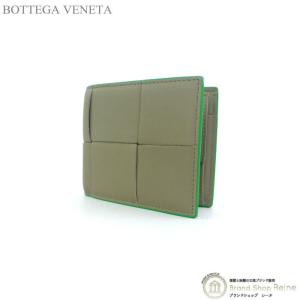 ボッテガ ヴェネタ （BOTTEGA VENETA） マキシイントレ カセット コンパクト 二つ折り 財布 649605 トープ×パラキート メンズ（新品）｜reine-web