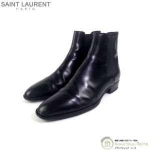 サンローラン （SAINT LAURENT） パリ サイドゴア チェルシー ショート ブーツ レザー シューズ メンズ #43 靴 592438 ブラック（中古）｜reine-web