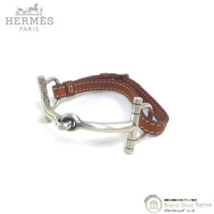 美品 HERMES GLENAN DOUBLE TOUR ブラウン　シルバー HERMES（エルメス） ブレスレット Glenan Double Tour グレナン ドゥ
