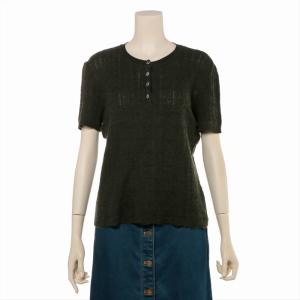 美品 CHANEL シャネル 半袖 サマー リブニット カットソー セーター P56135 34 ブラック レディース 古着 中古 CHANEL 美品 シャネル 半袖 サマー リブニット カットソー