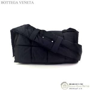 ボッテガ ヴェネタ （BOTTEGA VENETA） イントレチャート ナイロン パデッド テック カセット ショルダー バッグ 628951 ブラック（中古）｜reine-web