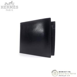 エルメス （HERMES）  二つ折り 財布 ボックスカーフ 〇Ｗ刻 ブラック メンズ（未使用品）中古｜reine-web