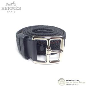 エルメス （HERMES） エトリヴィエール メッシュ 編み込み ベルト #105 □O刻 グレー×ブラウン（中古）｜reine-web