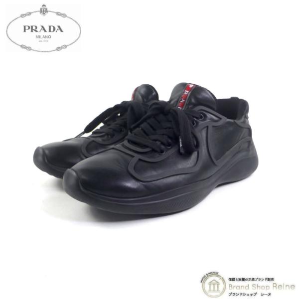 プラダ （PRADA） プラダスポーツ レザー スニーカー シューズ 4E3390 靴 #8 ブラッ...