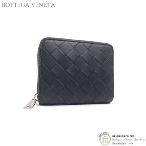 ボッテガ ヴェネタ （BOTTEGA VENETA） イントレ コンパクトジップアラウンドウォレット 二つ折り 財布 749426 グレー系×ブルー系（新品）｜reine-web