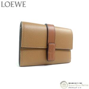 ロエベ （LOEWE） スモール バーティカル ウォレット 三つ折り コンパクト 財布 C660S86X01 トフィ×タン（新品）｜reine-web