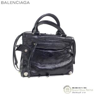 バレンシアガ （BALENCIAGA） Mute City ミュート シティ ミニ ハンド ショルダー バッグ ミラーチャーム付き 443721 ブラック（中古）｜reine-web