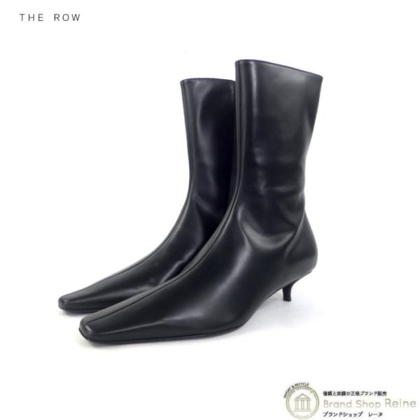 ザ・ロウ （The Row） レザー ショートブーツ サイドジップ 靴 F1423 ブラック ＃37...