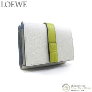 ロエベ （LOEWE） トライフォールド ウォレット 三つ折り 財布 C660TR2X01 ソフトホワイト×ライムイエロー（新品）｜reine-web