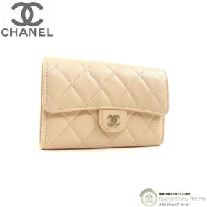 シャネル （CHANEL） キャビアスキン マトラッセ ミディアム クラシック 三つ折り 財布 AP0232 ピンクベージュ（新品）｜reine-web