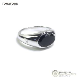 トムウッド （TOM WOOD） Joe Ring ジョー・リング・ポリッシュ・オニキス リング シルバー 925 指輪 #50 10号 101274（新品）｜reine-web