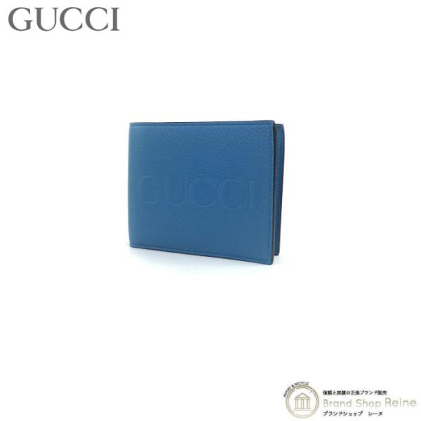 グッチ （GUCCI） ロゴ コインウォレット 二つ折り 財布 658681 ブルー メンズ（未使用...