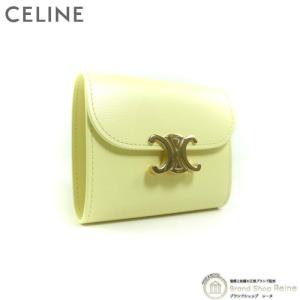 セリーヌ （CELINE） スモール フラップ ウォレット トリオンフ コンパクト 三つ折り 財布 10D78 イエロー系（新品）｜reine-web