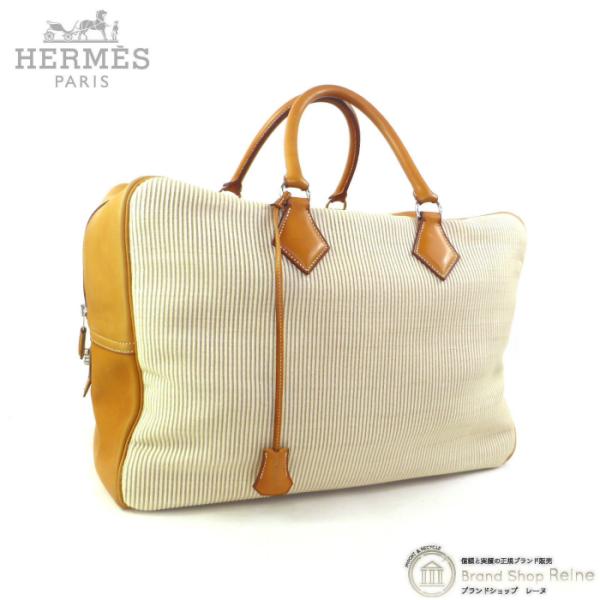 エルメス （HERMES） ヴィクトリア 45 ホースヘアー □B刻 ブラウン ボストン ハンド バ...