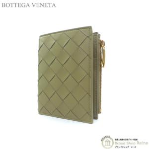 【美品】ボッテガヴェネタ　カセット　ミディアム　二つ折り財布　パラキート CASSETTE（BOTTEGA VENETA） ボッテガ ヴェネタ （BOTTEGA