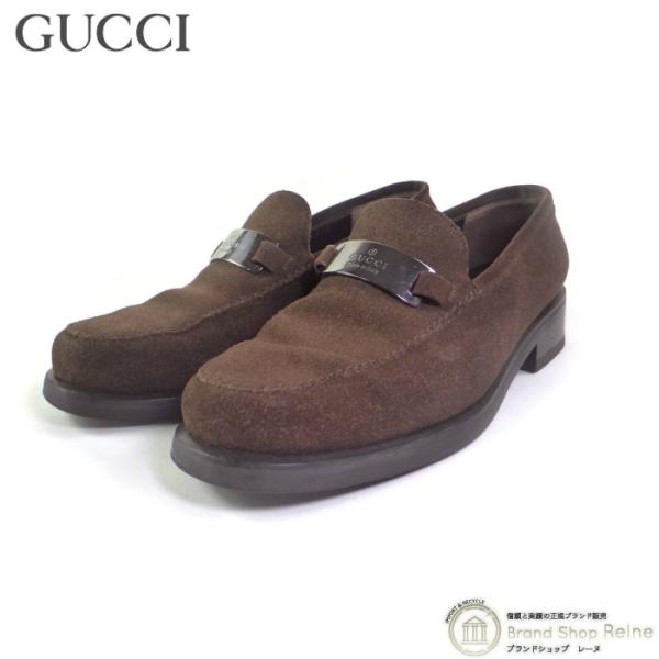 グッチ （GUCCI） スエード ローファー 靴 シューズ 100 0491 #36 1/2C ブラ...