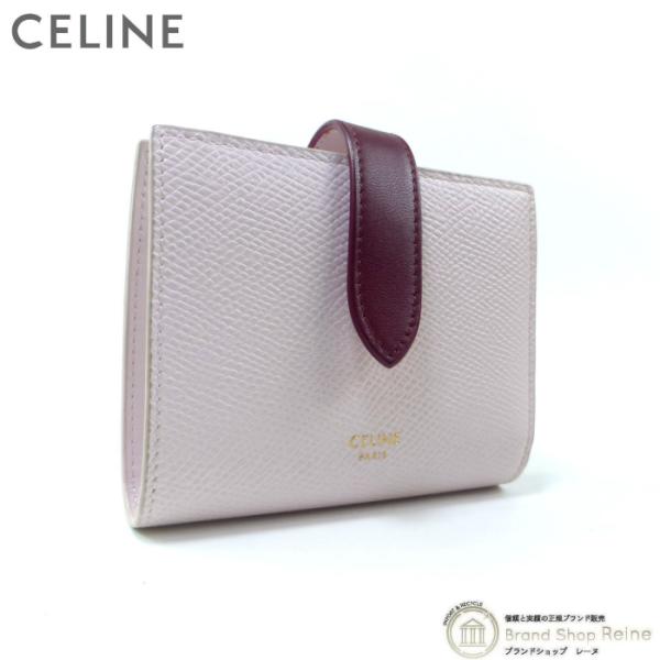 セリーヌ （CELINE） バイカラー スモール ストラップ 二つ折り 財布 10H26 ピオニー×...